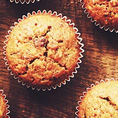 Close up of Guiltless Pumpkin Cheesecake Cupcakes